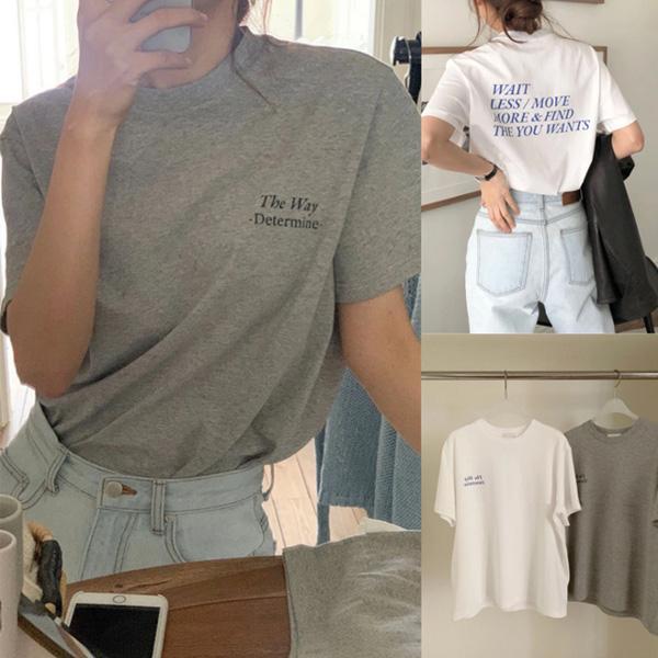 ALORA the way後背大英文印花短T 