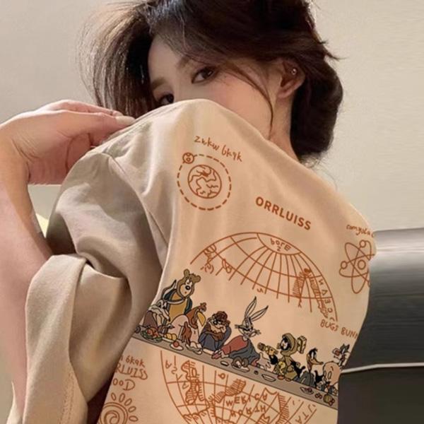 ALORA 卡通動物地球印花短T 