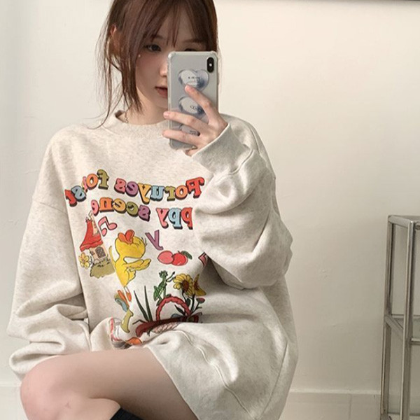 ALORA 鴨子巴士印花加絨衛衣 