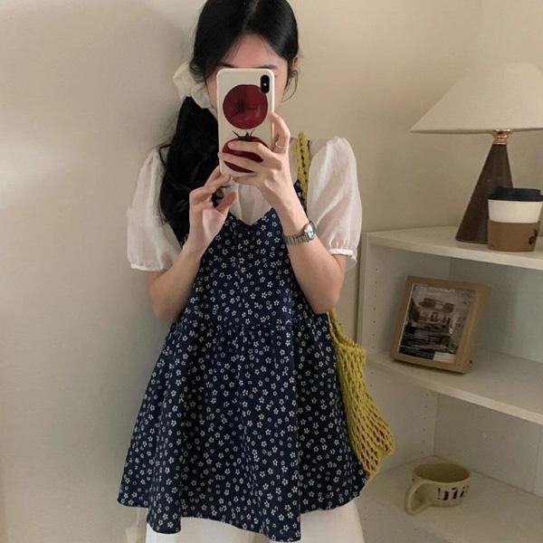 ALORA 小碎花吊帶兩件式套裝 