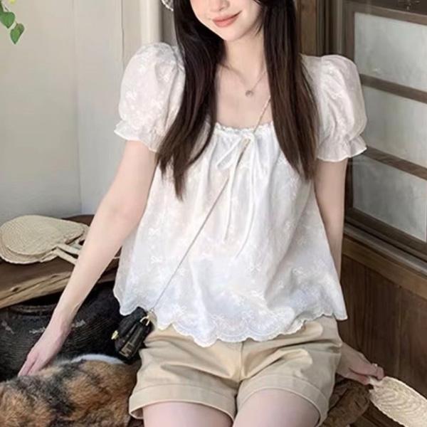 ALORA 浪漫蝴蝶結印花襯衫 