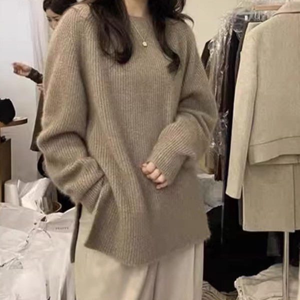 ALORA 歐膩側邊開岔針織毛衣 