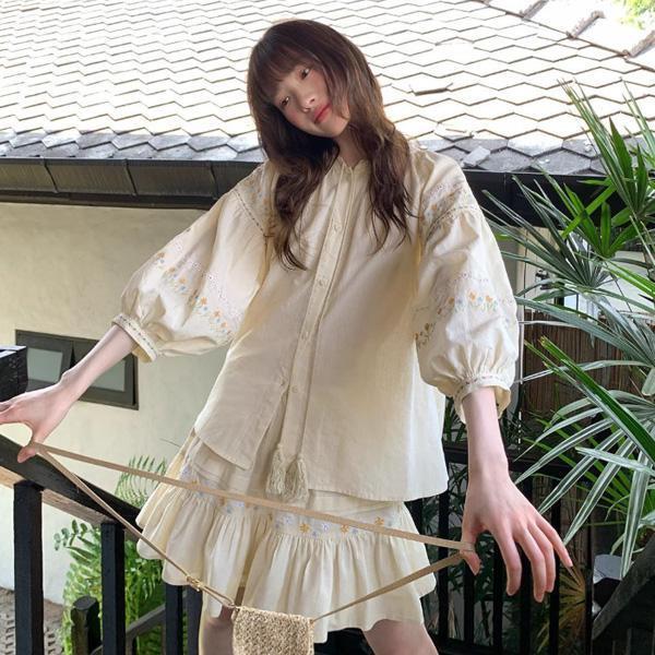 ALORA 民族風刺繡兩件式套裝 