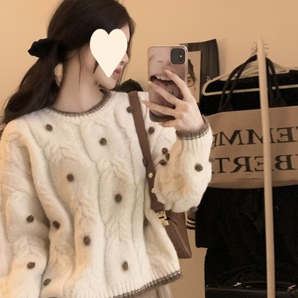 ALORA 立體圓點點針織毛衣 