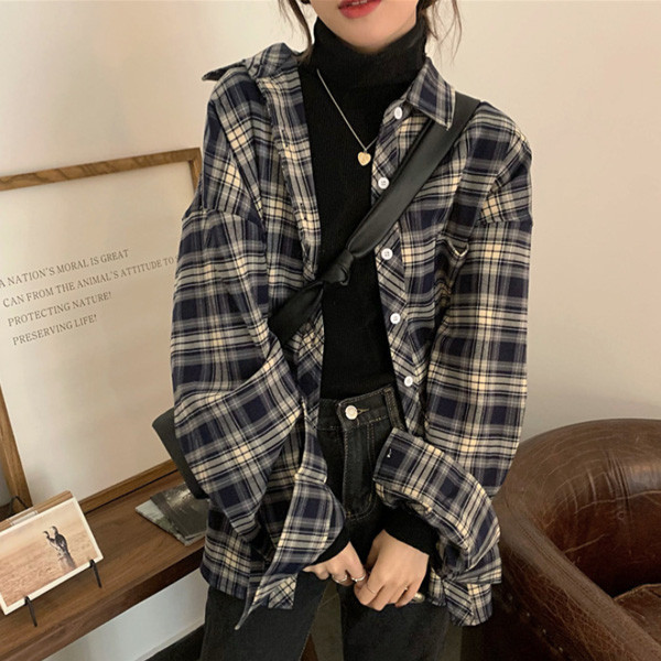 ALORA 熱賣經典!!格紋長袖襯衫 