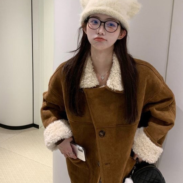 ALORA 甜甜女孩羊羔毛皮毛一體外套 