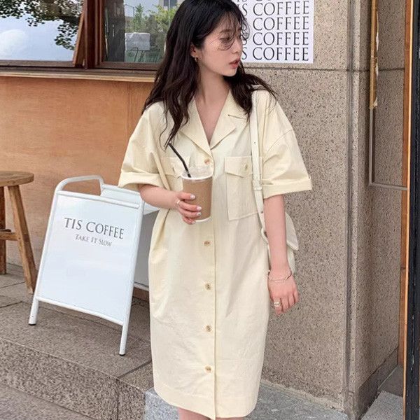 ALORA 復古寬版西裝領洋裝 