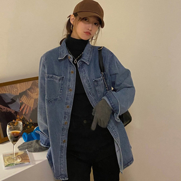 ALORA 復古率性長袖牛仔襯衫 