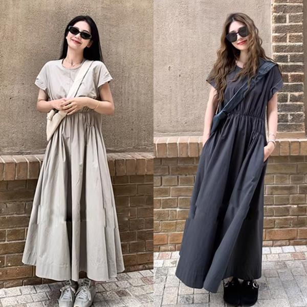 ALORA 法式縮腰小飛袖洋裝 