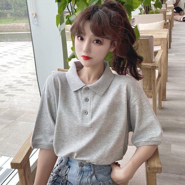 ALORA 三顆扣POLO上衣 