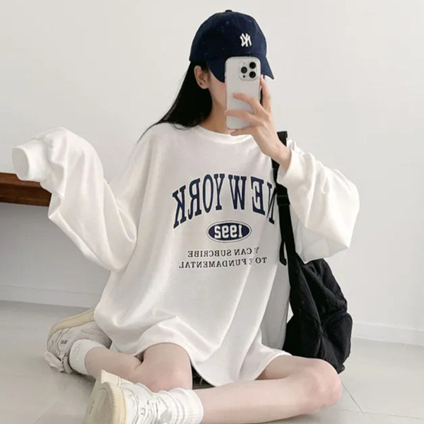 ALORA NEW YORK1992印花長T 