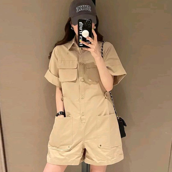 ALORA 街頭工裝感連身褲 