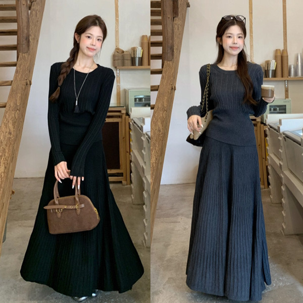 ALORA 顯瘦!!高級感針織裙兩件式套裝 