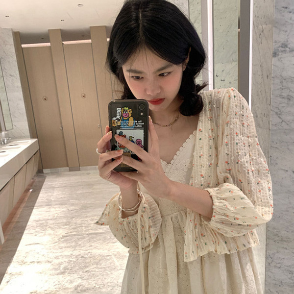 ALORA 小碎花蕾絲吊帶洋裝 