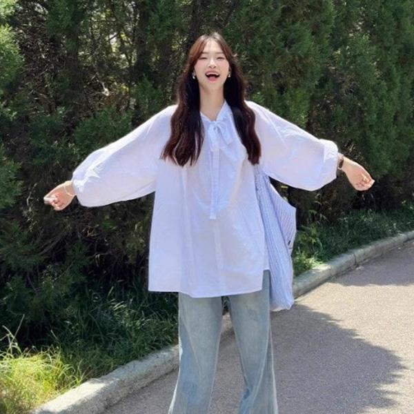 ALORA 小眾燈籠袖綁帶上衣 