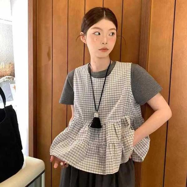 ALORA 格紋背心兩件式套裝 