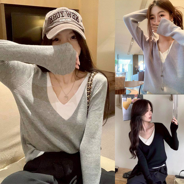 ALORA 安迪绒面料假兩件上衣 