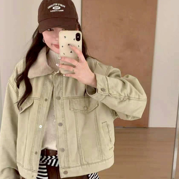 ALORA 冬季加厚毛領夾克外套 