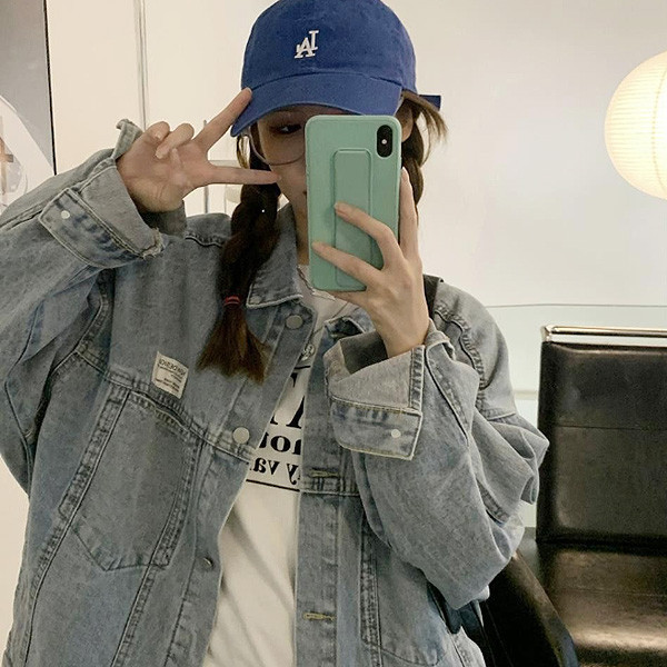 ALORA 小貼標籤牛仔外套 