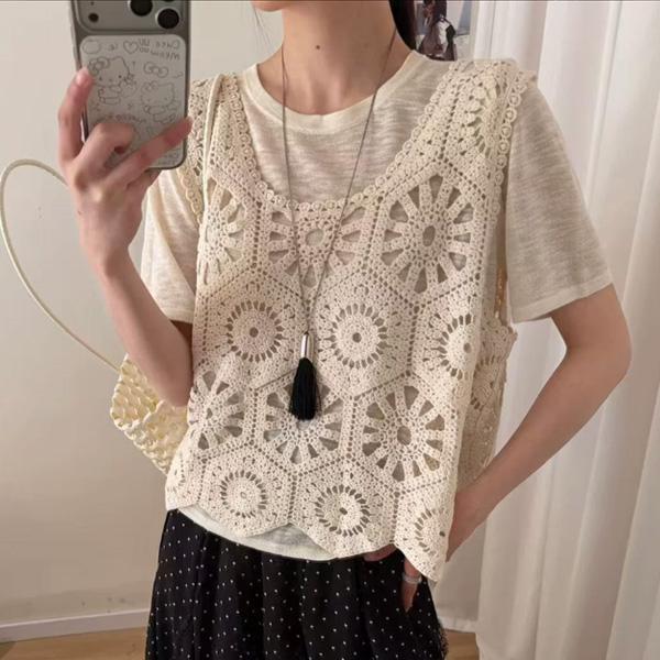 ALORA 圈圈針織簍空兩件式套裝 