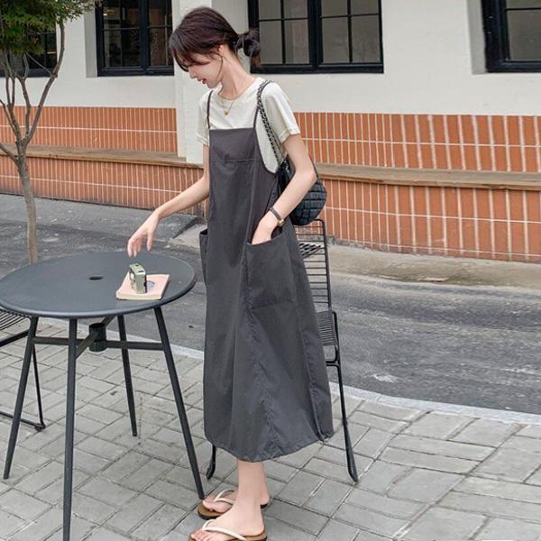 ALORA 灰色吊帶兩件式套裝 