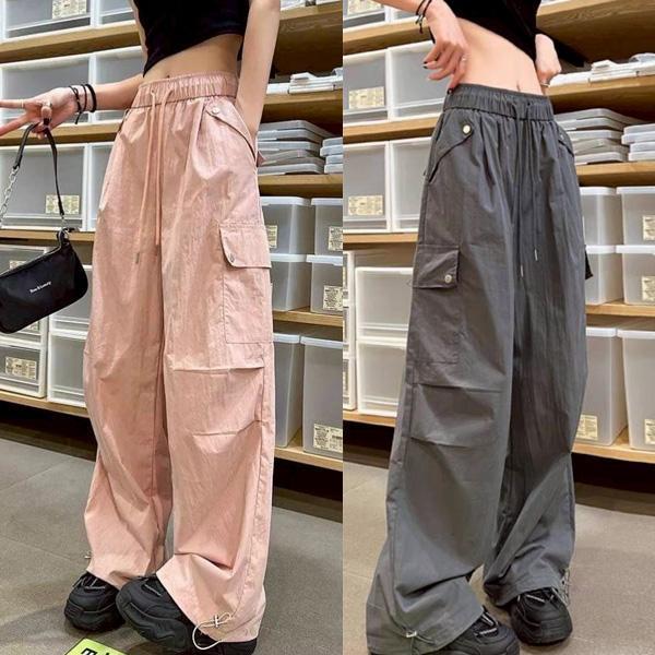 ALORA 高腰雙口袋工裝休閒褲 