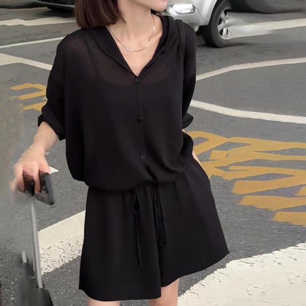 ALORA 低調質感雪紡兩件式套裝 