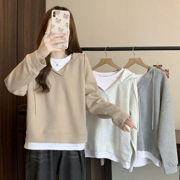 ALORA 減齡假兩件連帽大學T 