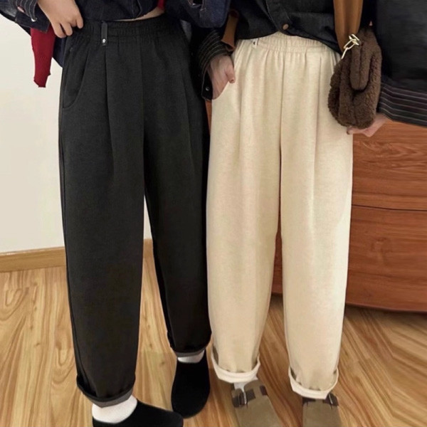 ALORA 韓系糯米絨毛哈倫奶奶褲 