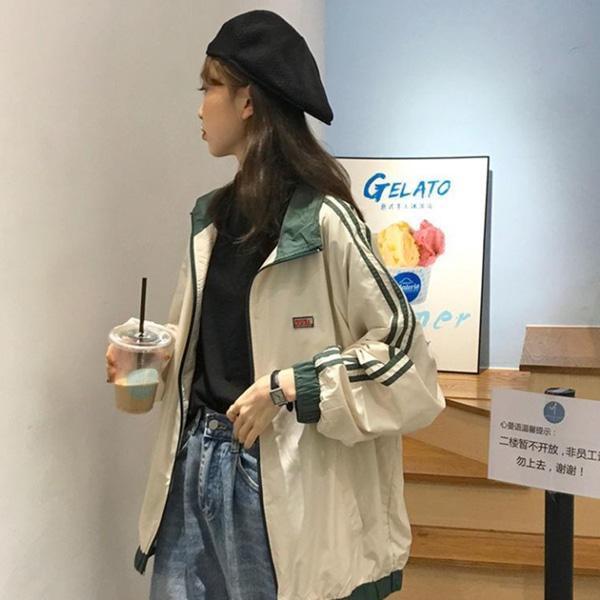 ALORA 翻領撞色運動風外套 