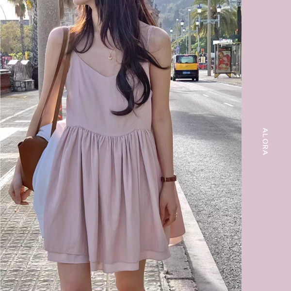 ALORA 月光女孩雙層荷葉洋裝 