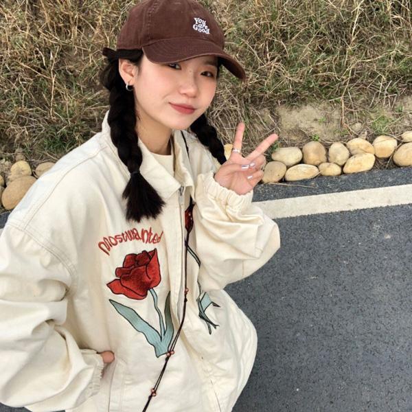 ALORA 浪漫刺繡玫瑰夾克外套 