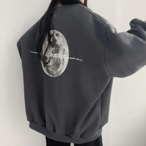 ALORA 重磅美式月亮印花衛衣 