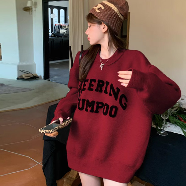 ALORA 韓妞英文字母針織毛衣 