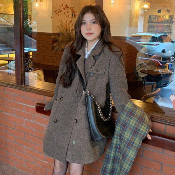 ALORA 不起球夾棉西裝外套 