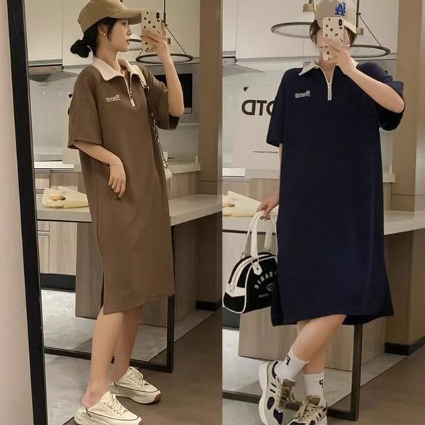 ALORA 撞色翻領POLO洋裝 