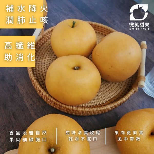 韓國圓黃梨-爆甜爆脆 韓國梨, 進口梨, 香甜水梨, 脆口水果, 多汁水果, 韓國進口水果, 爆汁梨, 健康水果禮盒, 冬季水果推薦, Smile水果