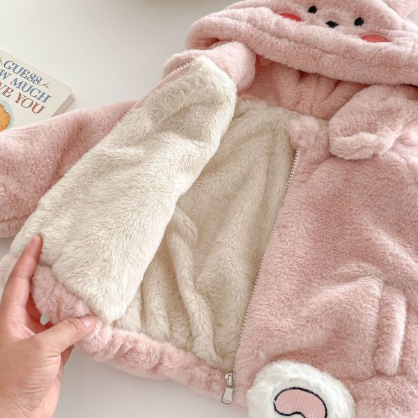 女童可愛兔子保暖 毛絨絨 可愛外套 