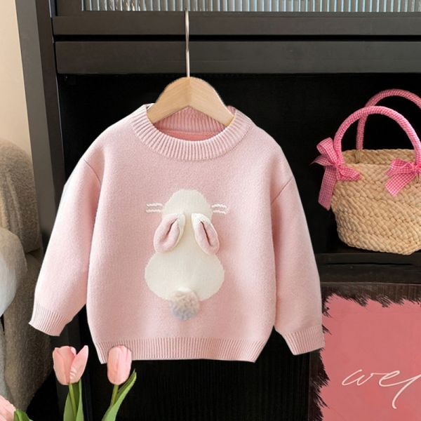 女童可愛立體兔子 針織毛衣長袖上衣