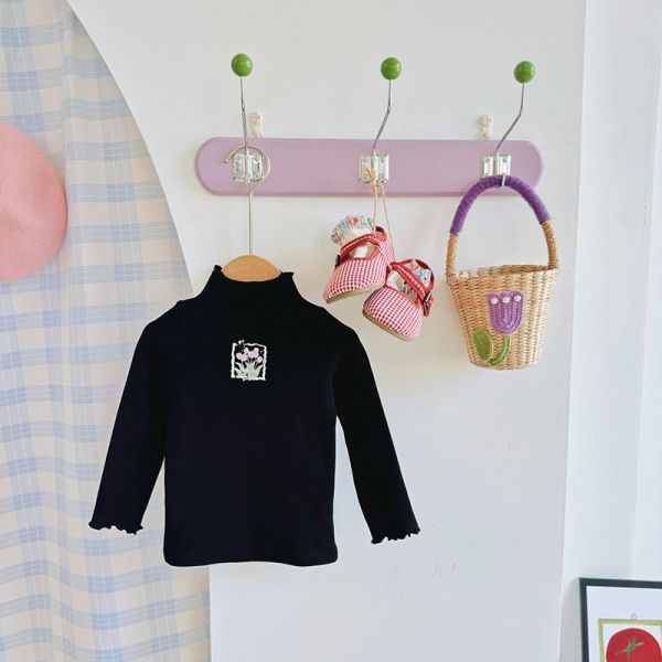 女童印花朵 木耳邊內搭上衣 