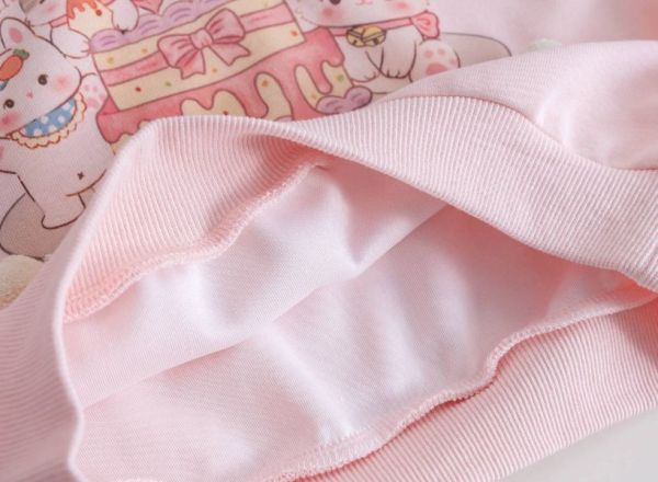 【現貨】女童可愛立體蛋糕 兔子印花 長袖上衣 