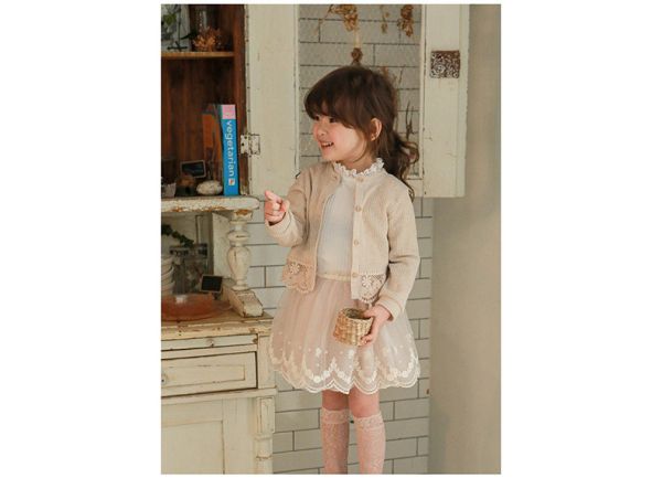 女童立領蕾絲 內搭韓版 彈性上衣