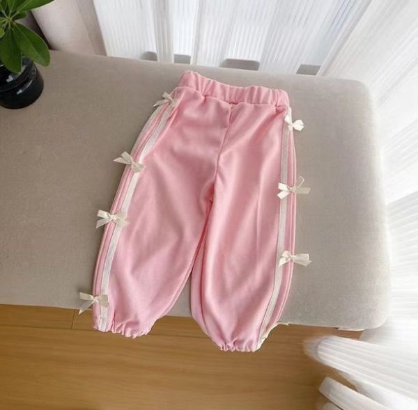 【現貨】女童 蝴蝶結 休閒長褲 運動長褲 