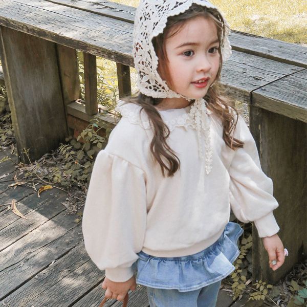 女童翻領 泡泡袖長袖上衣
