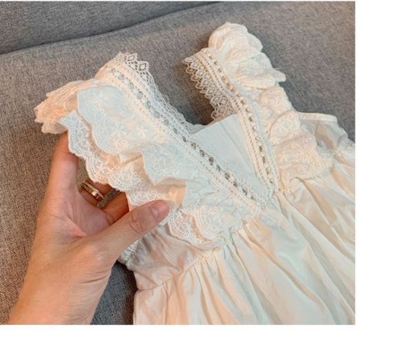 【現貨】女童甜美公主蕾絲 無袖背心洋裝 連身裙 