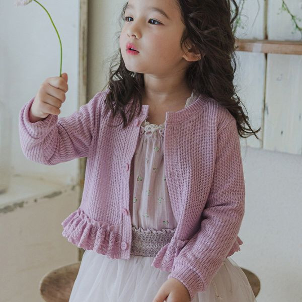 【現貨】女童蕾拼接 韓版外套 純色浪漫外套 