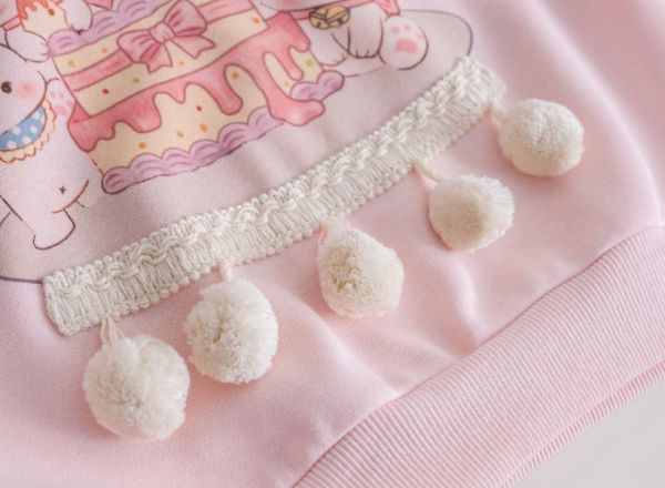 【現貨】女童可愛立體蛋糕 兔子印花 長袖上衣 