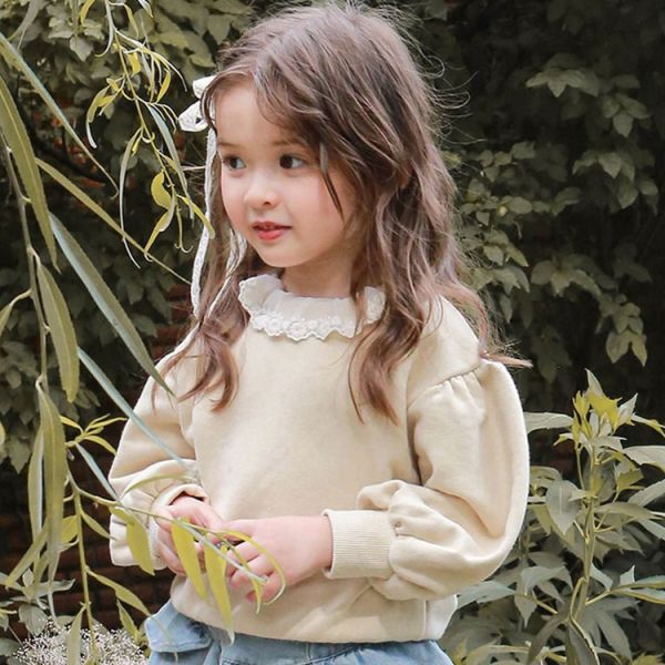 女童翻領 泡泡袖長袖上衣