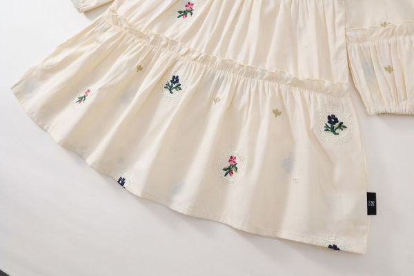 【現貨】女童浪漫刺繡 長袖洋裝 連身裙 