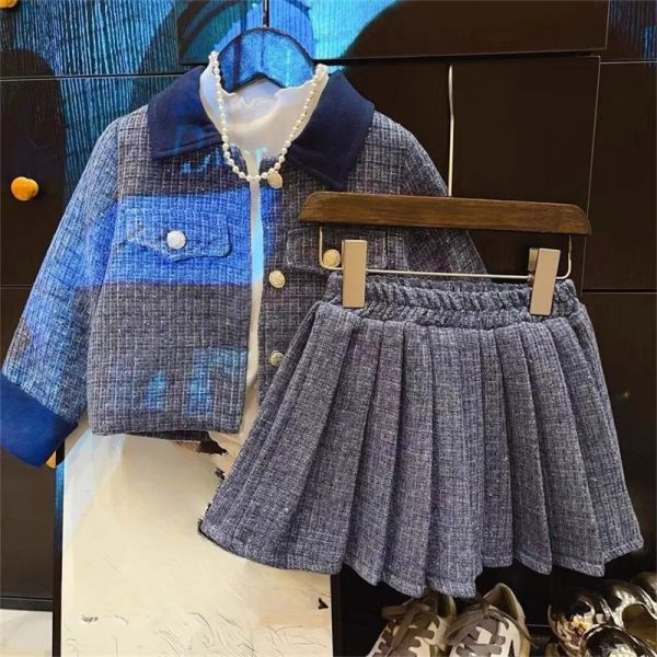 【現貨】女童小香風套裝 外套+半身裙 